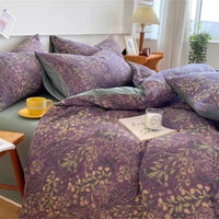 HKM-484563 Jacquard Cotton Double-layer Bedding Set - Soft and Retro Design, Four-Piece for Multiple Bed Sizes