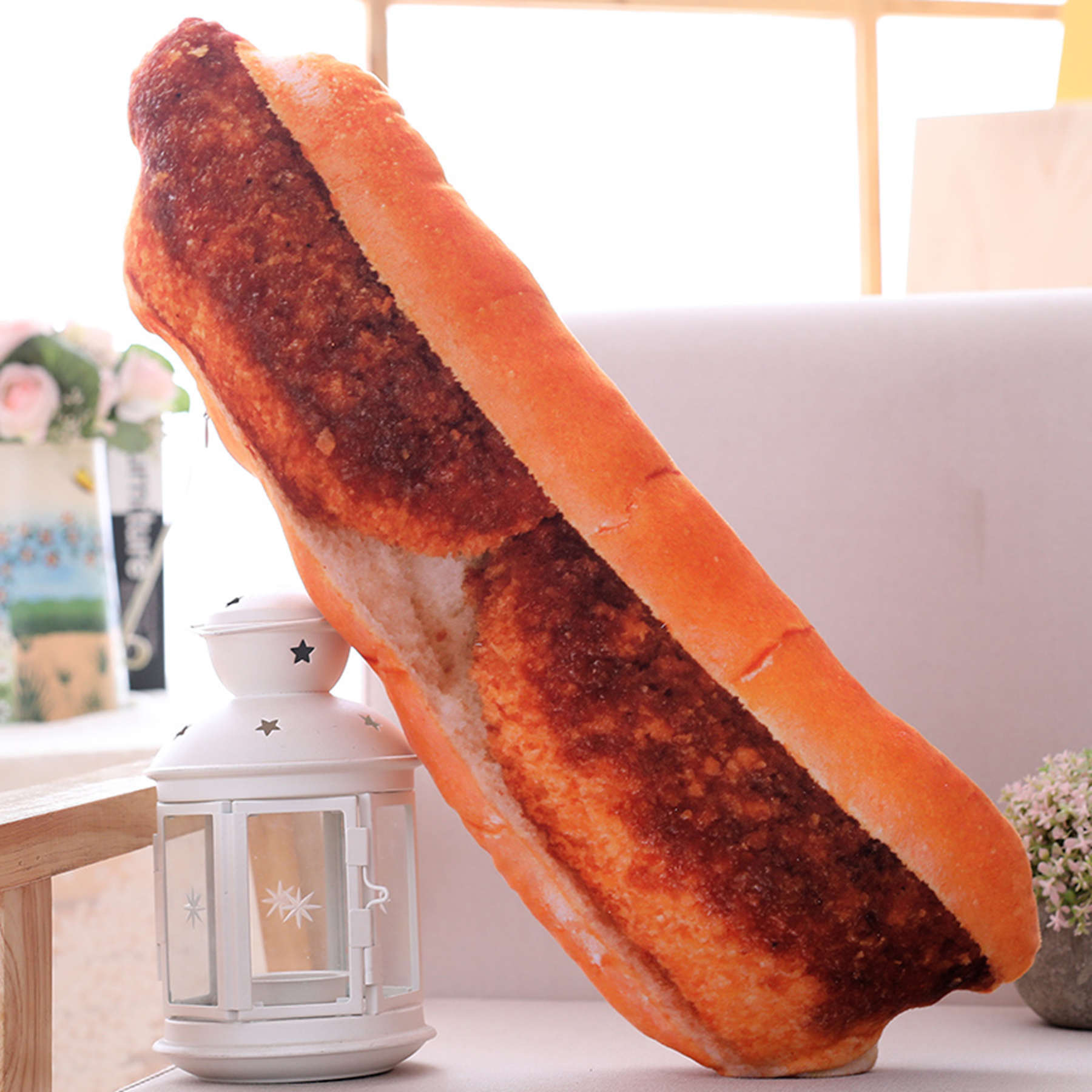 HKM-484691 Creative Simulation Food Bread Pillow – Soft Plush Shape with 3D PPCotton Filling