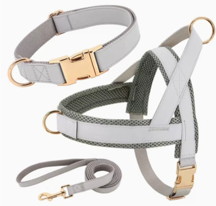 HKM-484755 Personalized Nylon Dog Harness and Leash Set with Bow Tie, Multiple Sizes Available