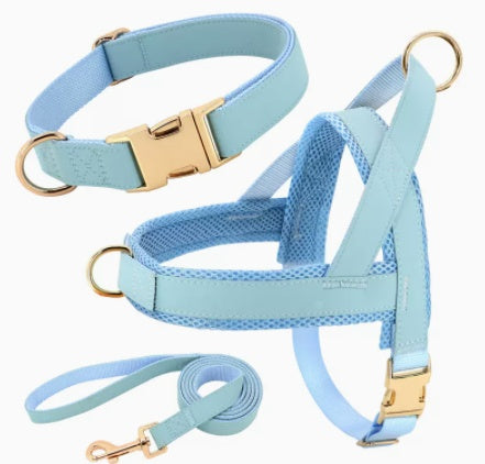 HKM-484755 Personalized Nylon Dog Harness and Leash Set with Bow Tie, Multiple Sizes Available