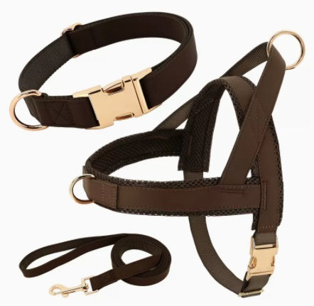 HKM-484755 Personalized Nylon Dog Harness and Leash Set with Bow Tie, Multiple Sizes Available