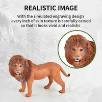 HKM-484819 Forest Animal Figurine Set with Tree - Includes Tiger, Lion, and 12 Animals, Soft Plastic Model Toys