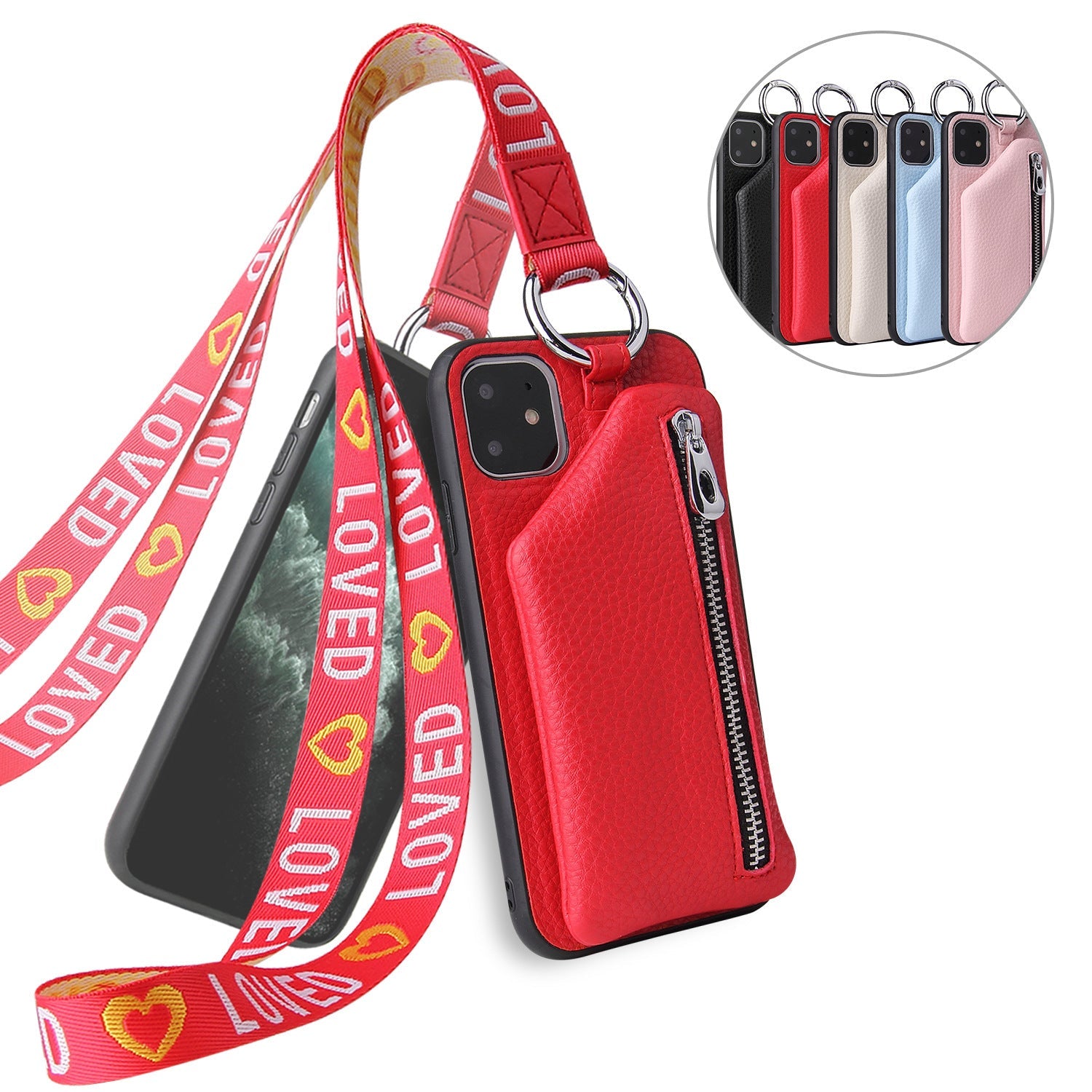 HKM-484819 Mobile Phone Protective Case with Lanyard for iPhone Models