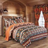 HKM-484883 Bohemian-Inspired Polyester Four-Piece Bedding Set with Duvet Cover and Pillowcases
