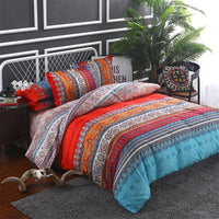 HKM-484883 Bohemian-Inspired Polyester Four-Piece Bedding Set with Duvet Cover and Pillowcases