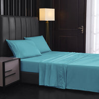 HKM-484883 Solid Color Four-Piece Sanded Bed Sheet Set in Various Sizes