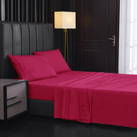 HKM-484883 Solid Color Four-Piece Sanded Bed Sheet Set in Various Sizes