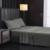 HKM-484883 Solid Color Four-Piece Sanded Bed Sheet Set in Various Sizes