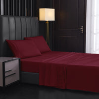 HKM-484883 Solid Color Four-Piece Sanded Bed Sheet Set in Various Sizes