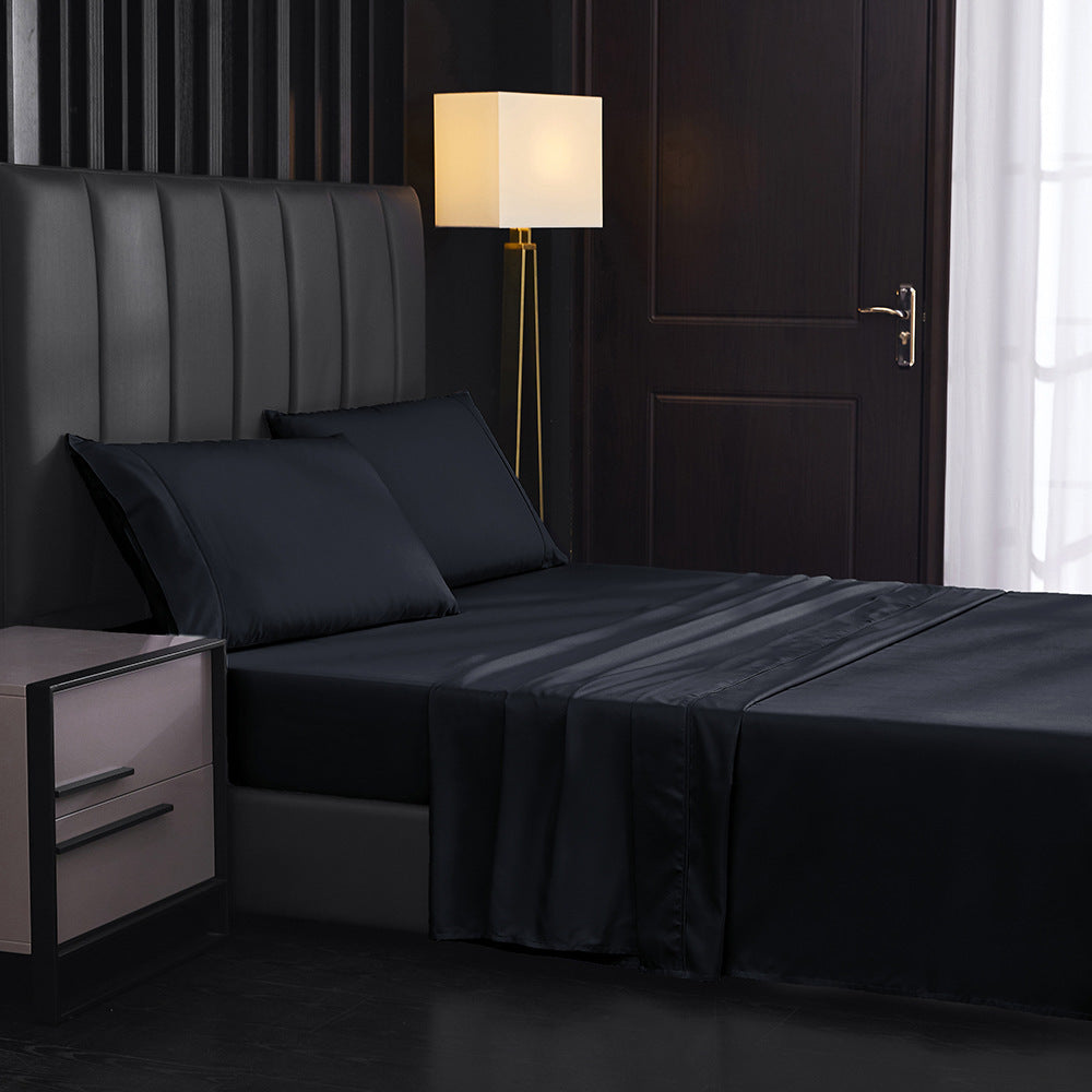 HKM-484883 Solid Color Four-Piece Sanded Bed Sheet Set in Various Sizes
