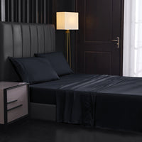 HKM-484883 Solid Color Four-Piece Sanded Bed Sheet Set in Various Sizes