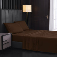 HKM-484883 Solid Color Four-Piece Sanded Bed Sheet Set in Various Sizes