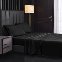 HKM-484883 Solid Color Four-Piece Sanded Bed Sheet Set in Various Sizes