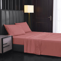 HKM-484883 Solid Color Four-Piece Sanded Bed Sheet Set in Various Sizes