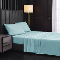 HKM-484883 Solid Color Four-Piece Sanded Bed Sheet Set in Various Sizes