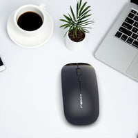 HKM-485075 Rechargeable Wireless Mute Optical Mouse with 2.4GHz Connection and Adjustable DPI Settings