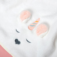 HKM-485139 Cute Cartoon Coral Fleece Face Towel for Children - Fawn & Unicorn Design, 34X76cm, Soft and Highly Absorbent