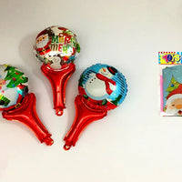 HKM-485139 Cute Handheld Stick Christmas Foil Balloons Set for Kids - Party Decorations