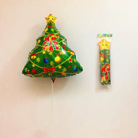 HKM-485139 Cute Handheld Stick Christmas Foil Balloons Set for Kids - Party Decorations