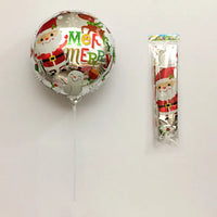 HKM-485139 Cute Handheld Stick Christmas Foil Balloons Set for Kids - Party Decorations
