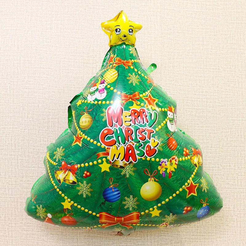 HKM-485139 Cute Handheld Stick Christmas Foil Balloons Set for Kids - Party Decorations