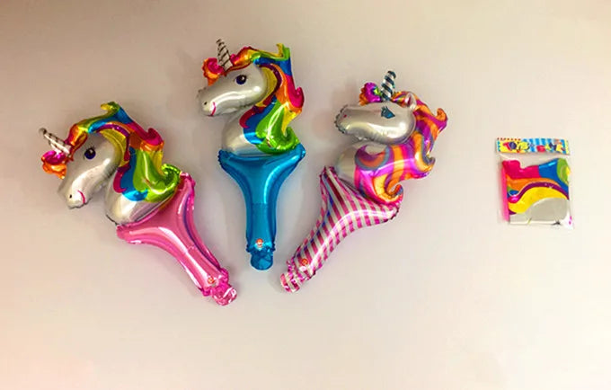 HKM-485139 Cute Handheld Stick Christmas Foil Balloons Set for Kids - Party Decorations