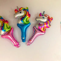 HKM-485139 Cute Handheld Stick Christmas Foil Balloons Set for Kids - Party Decorations