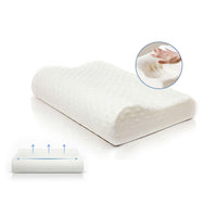 HKM-485395 Slow Rebound Memory Foam Pillow with Velvet Polka Dot Cotton Cover - 50cm x 30cm x 7/10cm
