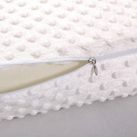 HKM-485395 Slow Rebound Memory Foam Pillow with Velvet Polka Dot Cotton Cover - 50cm x 30cm x 7/10cm