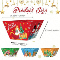HKM-485523 12 Pack Christmas Gingerbread Man Food Trays - Disposable Snack Bowls for Holiday Parties and Winter Celebrations
