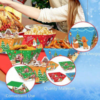 HKM-485523 12 Pack Christmas Gingerbread Man Food Trays - Disposable Snack Bowls for Holiday Parties and Winter Celebrations