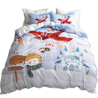 HKM-485523 Festive Christmas 3D Digital Bed Set with Quilt Cover and Pillowcase - Multiple Sizes Available