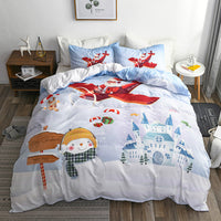 HKM-485523 Festive Christmas 3D Digital Bed Set with Quilt Cover and Pillowcase - Multiple Sizes Available