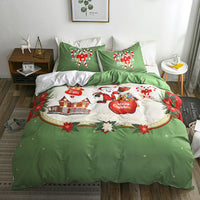 HKM-485523 Festive Christmas 3D Digital Bed Set with Quilt Cover and Pillowcase - Multiple Sizes Available