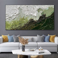 HKM-485651 Hand-Painted Large Ocean Waves Abstract Canvas Art for Modern Home Decor