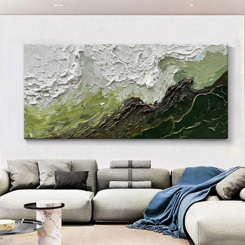 HKM-485651 Hand-Painted Large Ocean Waves Abstract Canvas Art for Modern Home Decor