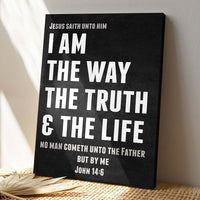 HKM-485715 Canvas Poster with Wood Frame - Inspirational "I Am The Way Of Truth And Life" Artwork