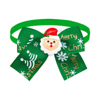 HKM-485715 Christmas-Themed Pet Bow Tie in Red and Green for Dogs and Cats - Seasonal Accessory