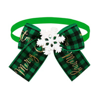 HKM-485715 Christmas-Themed Pet Bow Tie in Red and Green for Dogs and Cats - Seasonal Accessory