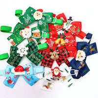 HKM-485715 Christmas-Themed Pet Bow Tie in Red and Green for Dogs and Cats - Seasonal Accessory