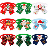 HKM-485715 Christmas-Themed Pet Bow Tie in Red and Green for Dogs and Cats - Seasonal Accessory