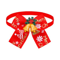 HKM-485715 Christmas-Themed Pet Bow Tie in Red and Green for Dogs and Cats - Seasonal Accessory
