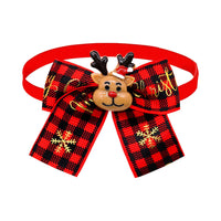 HKM-485715 Christmas-Themed Pet Bow Tie in Red and Green for Dogs and Cats - Seasonal Accessory