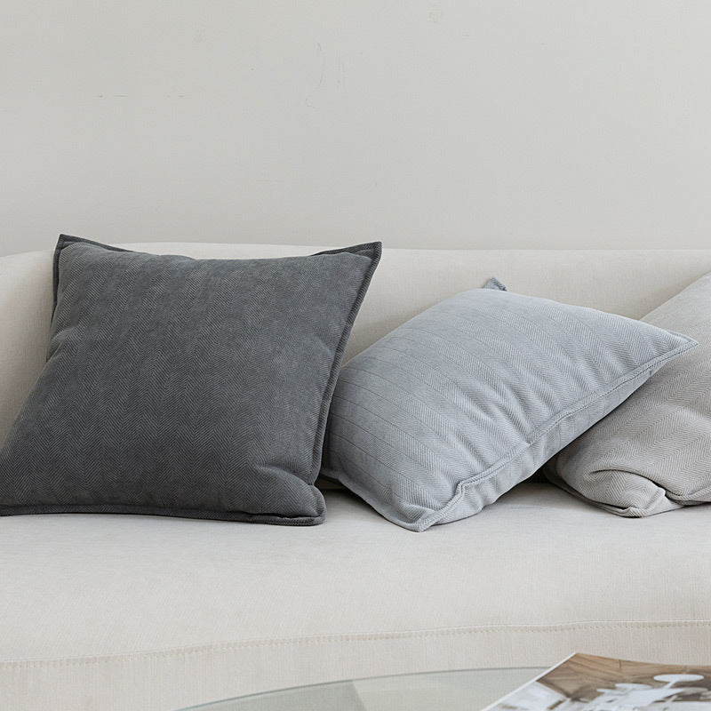 HKM-485843 Herringbone Pattern Chenille Throw Pillow Cover - Multiple Sizes Available