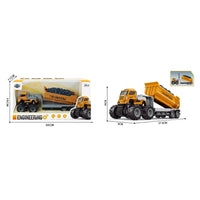 HKM-485971 Diecast Metal Inertial Excavator Transport Trailer Toy for Children Ages 3+