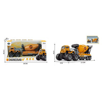 HKM-485971 Diecast Metal Inertial Excavator Transport Trailer Toy for Children Ages 3+