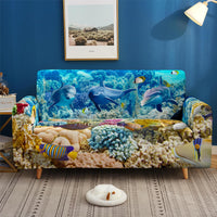 HKM-486035 Elastic Dust-Proof Floral Sofa Cover for Modular Sofas, Available in Various Sizes