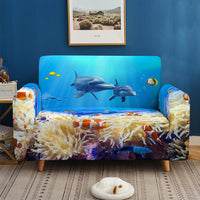 HKM-486035 Elastic Dust-Proof Floral Sofa Cover for Modular Sofas, Available in Various Sizes