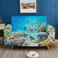 HKM-486035 Elastic Dust-Proof Floral Sofa Cover for Modular Sofas, Available in Various Sizes