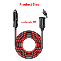 HKM-486099 4M USB Power Extension Cable for Car Cigarette Lighter with 10A Fuse